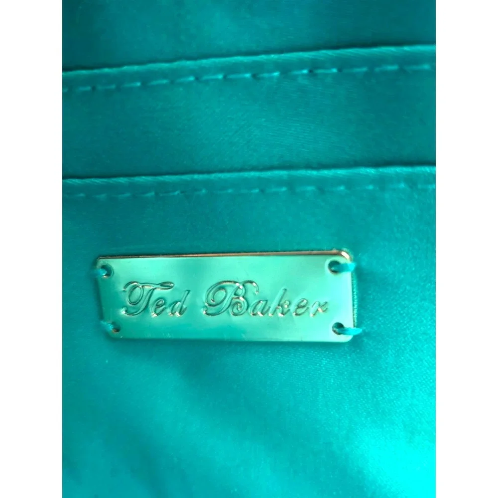 Ted Baker Woven Straw Look Clutch Natural Multicolor Oversized Resort Hand Bag